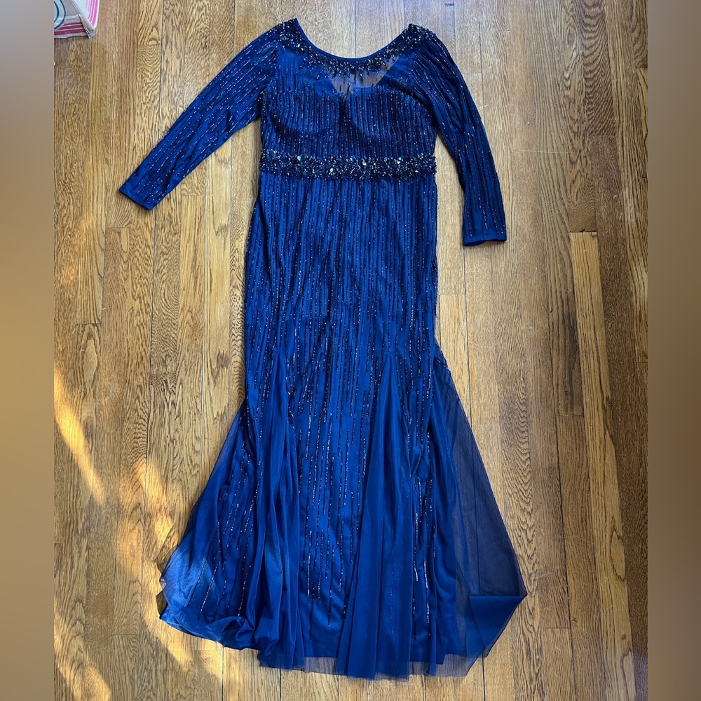 Aiden Mattox Blue Evening Gown